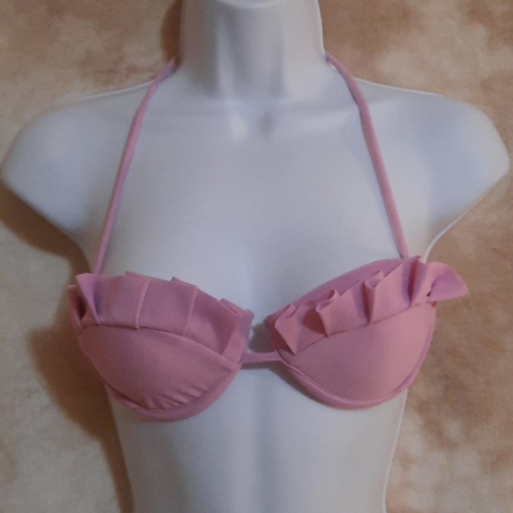 Pink Ruffle Bikini Top - Picture 2 of 9